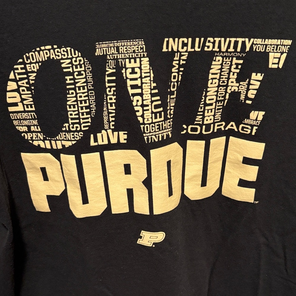 Port and Company Black and Gold Graphic Tee Boilermakers Boilers Purdue